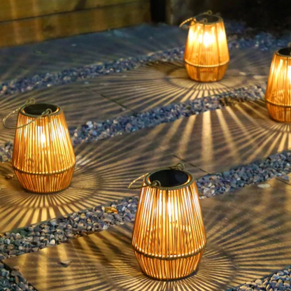 Lavisa Outdoor Solar Lantern with waterproof rattan design and sensor (View 6)