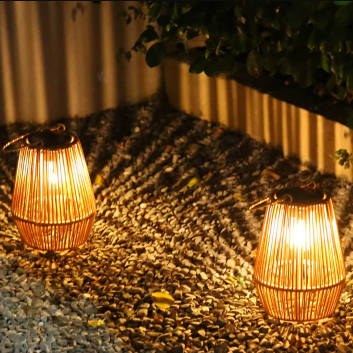 Lavisa Outdoor Solar Lantern with waterproof rattan design and sensor (View 7)