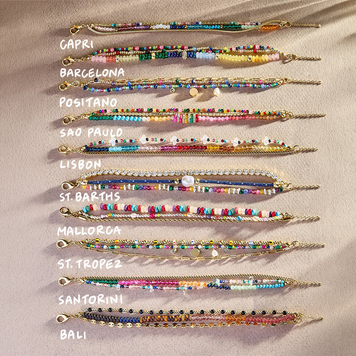 Lavisa - Semi-Precious Layered Beaded Bracelet Stack - Clasp & Finish View