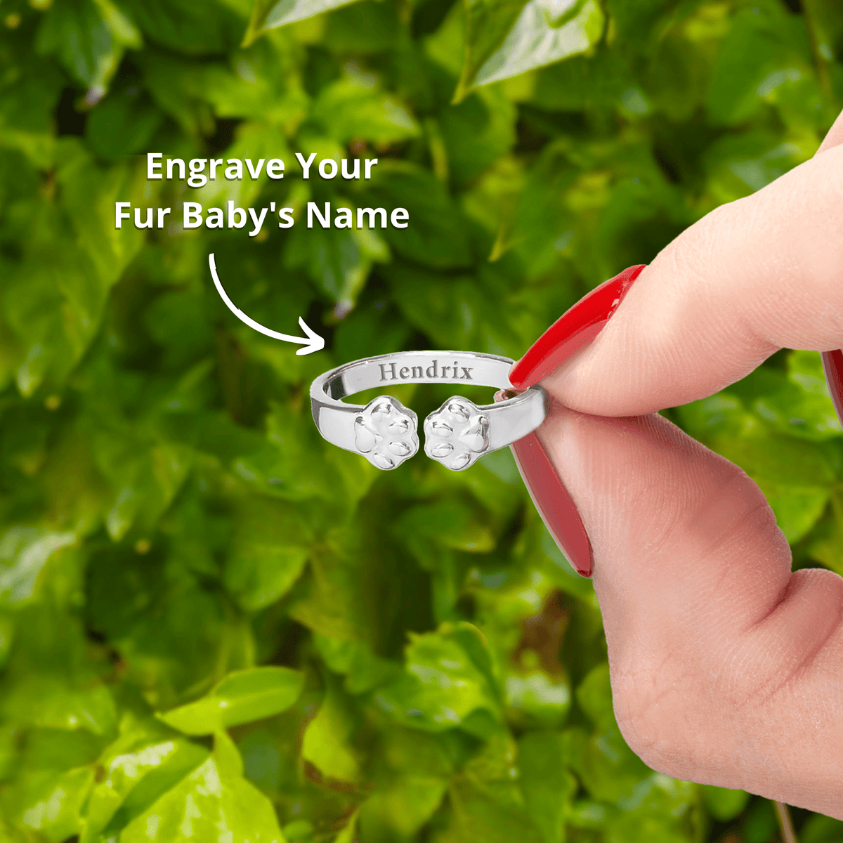 Lavisa - Paw Hug From Heaven Memorial Adjustable Ring