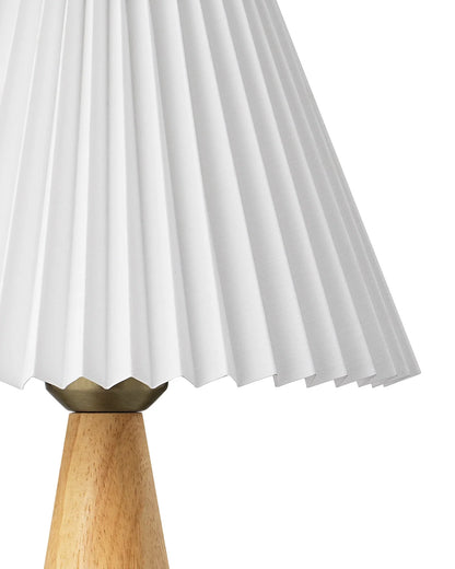 Lavisa - Modern Compact Wooden Table Lamp with Pleated Shade