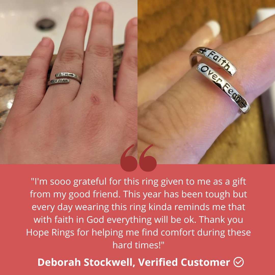Lavisa - Faith Over Fear Cross Ring - Adjustable Band