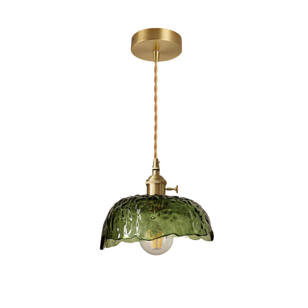 Lavisa - Hammered Glass Pendant Light Nordic Brass Ceiling Lamp