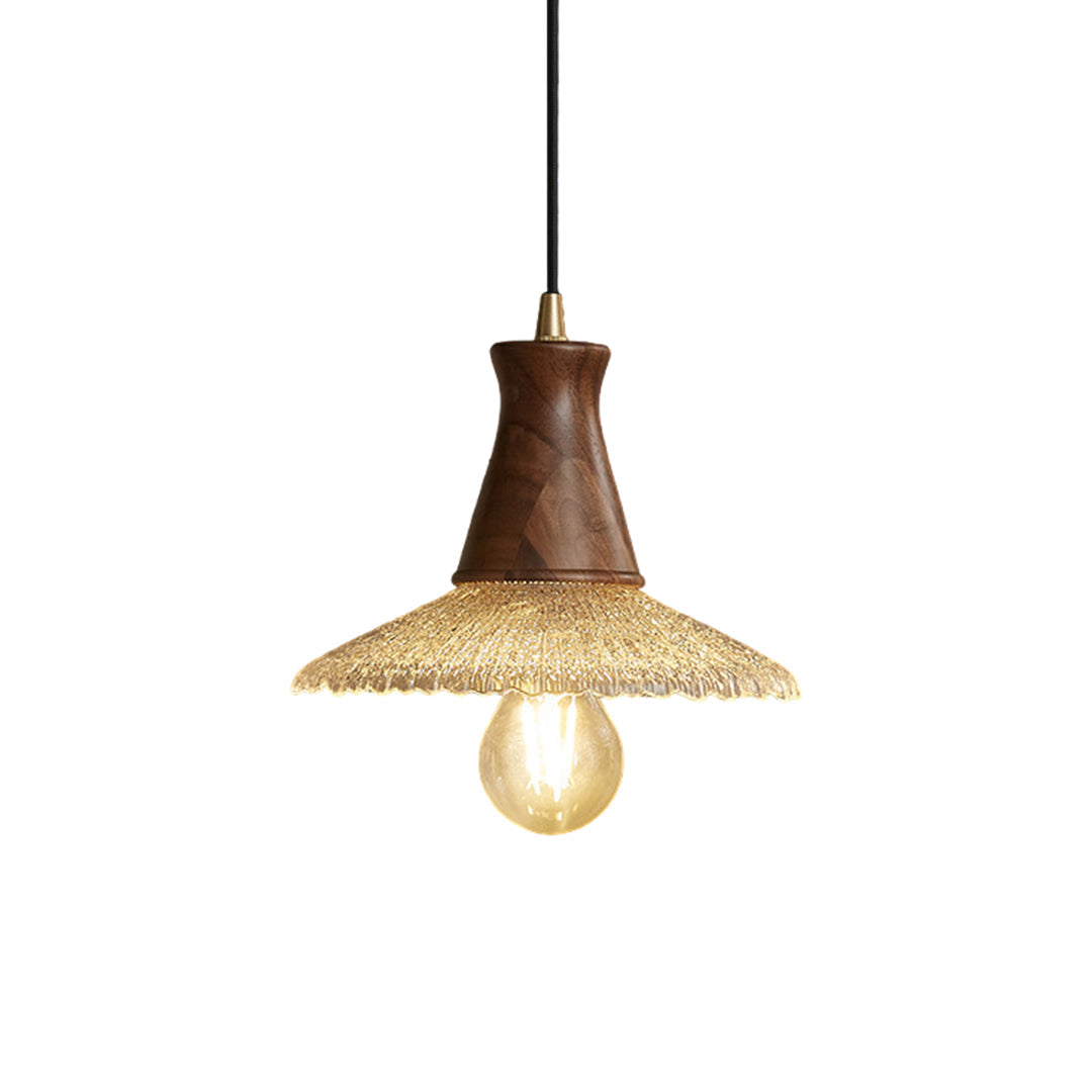 Lavisa - Wabi Sabi Wood and Glass Pendant Light Japanese Ceiling Lamp