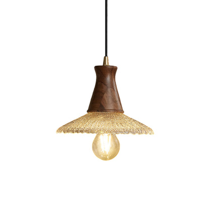 Lavisa - Wabi Sabi Wood and Glass Pendant Light Japanese Ceiling Lamp