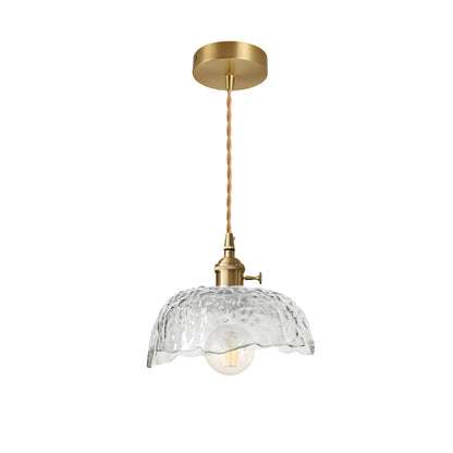 Lavisa - Hammered Glass Pendant Light Nordic Brass Ceiling Lamp