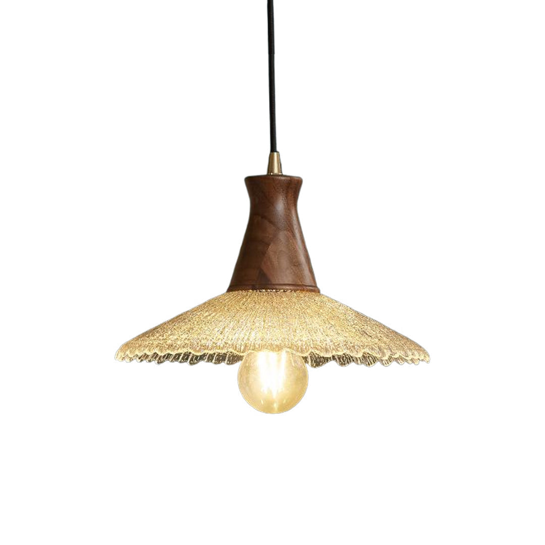 Lavisa - Wabi Sabi Wood and Glass Pendant Light Japanese Ceiling Lamp