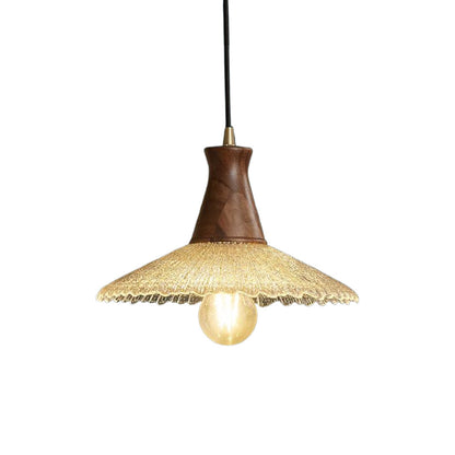 Lavisa - Wabi Sabi Wood and Glass Pendant Light Japanese Ceiling Lamp