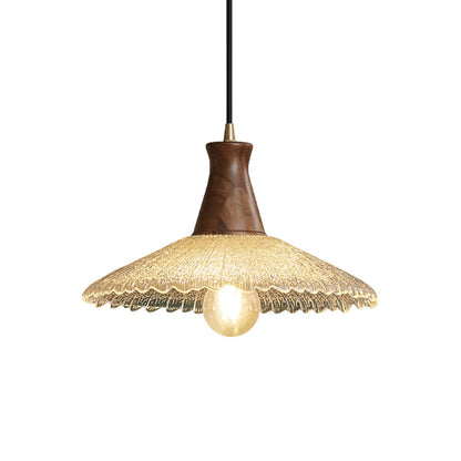 Lavisa - Wabi Sabi Wood and Glass Pendant Light Japanese Ceiling Lamp