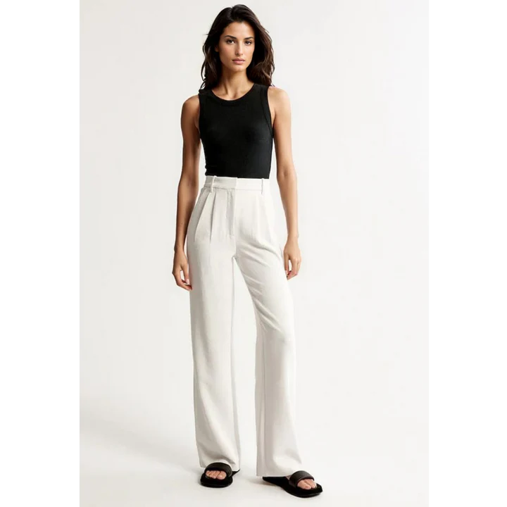 Lavisa - Women's Wide Leg Trousers High Waist Flowy Dress Pants