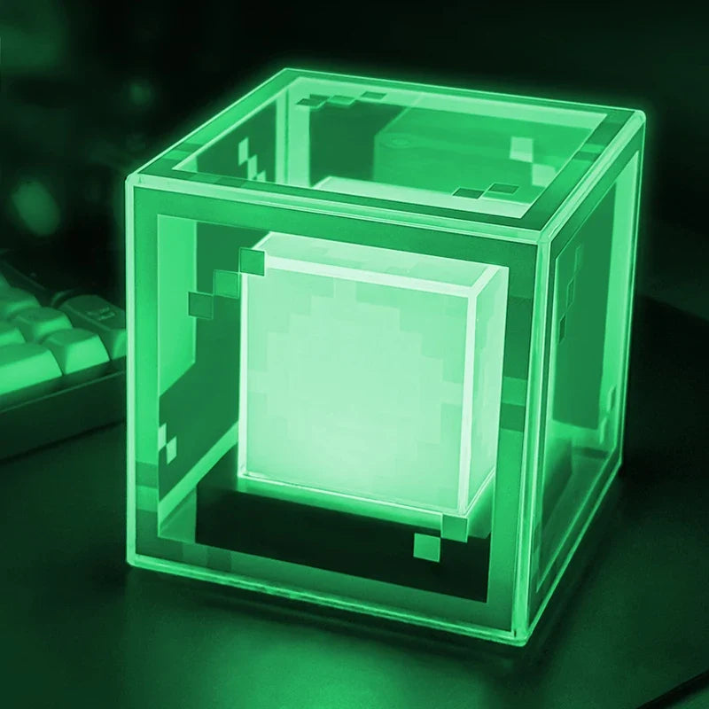 Lavisa rechargeable pixel glow lamp with multi-color switching for desks and gaming setups