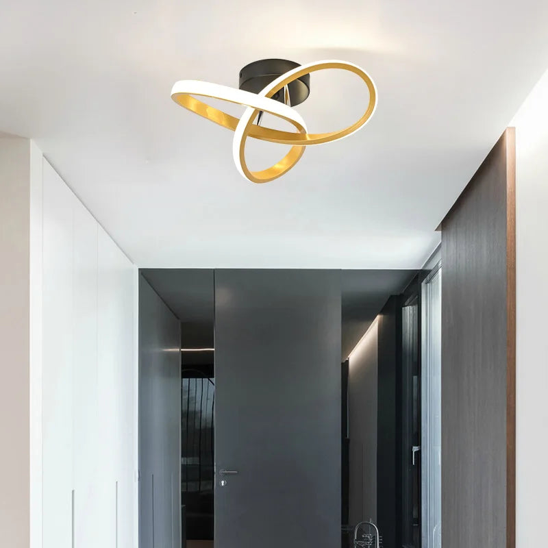 Lavisa Nordic Infinity Ceiling Lamp with geometric aluminum frame - Gold