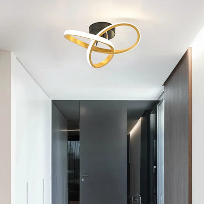 Lavisa Nordic Infinity Ceiling Lamp with geometric aluminum frame - Gold