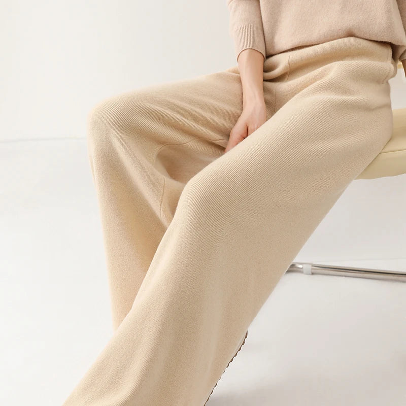 Lavisa - Women's Soft Knit Wide-Leg Pants