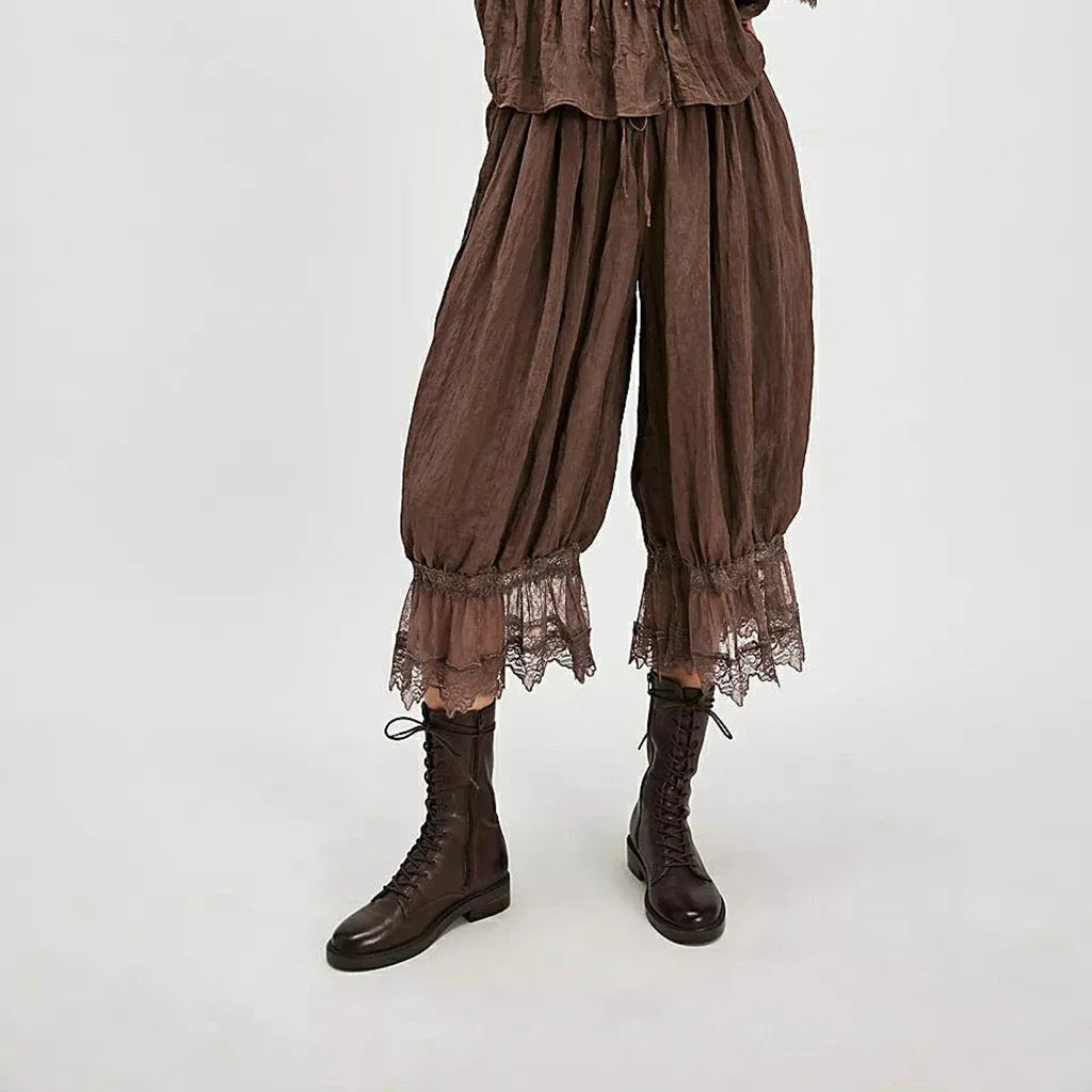 Lavisa - Vintage Lace Cuff Lantern Pants