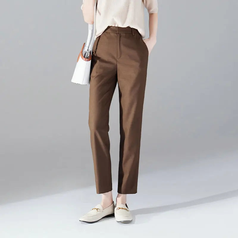 Lavisa - Slim Fit High-Waist Ankle Trousers