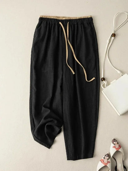 Lavisa - Chambray Linen Tapered Pants