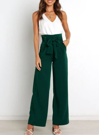 Lavisa - Women's High Waisted Wide Leg Trousers