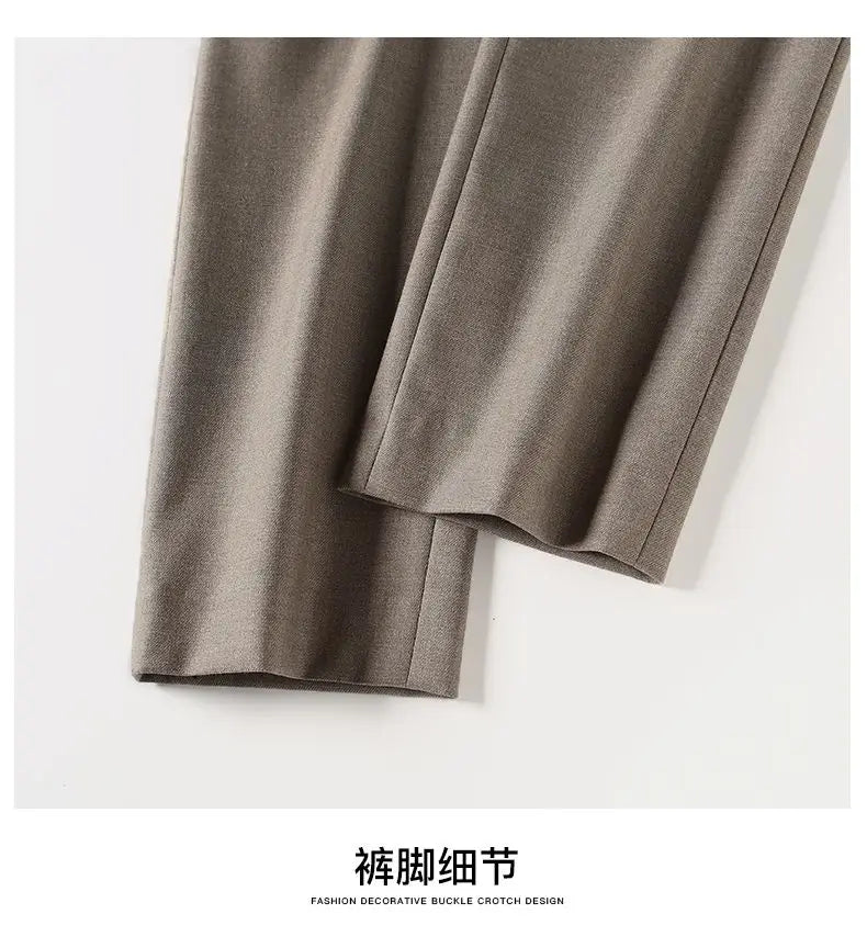 Lavisa - Slim Fit High-Waist Ankle Trousers