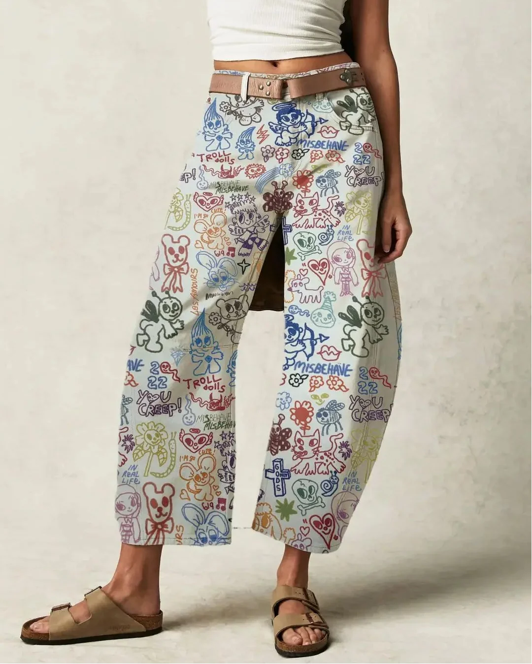 Lavisa - Florence Floral Tapestry Wide Leg Jeans