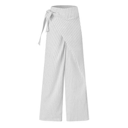 Lavisa - Everyday Wrap Front Cotton Wide Leg Pants