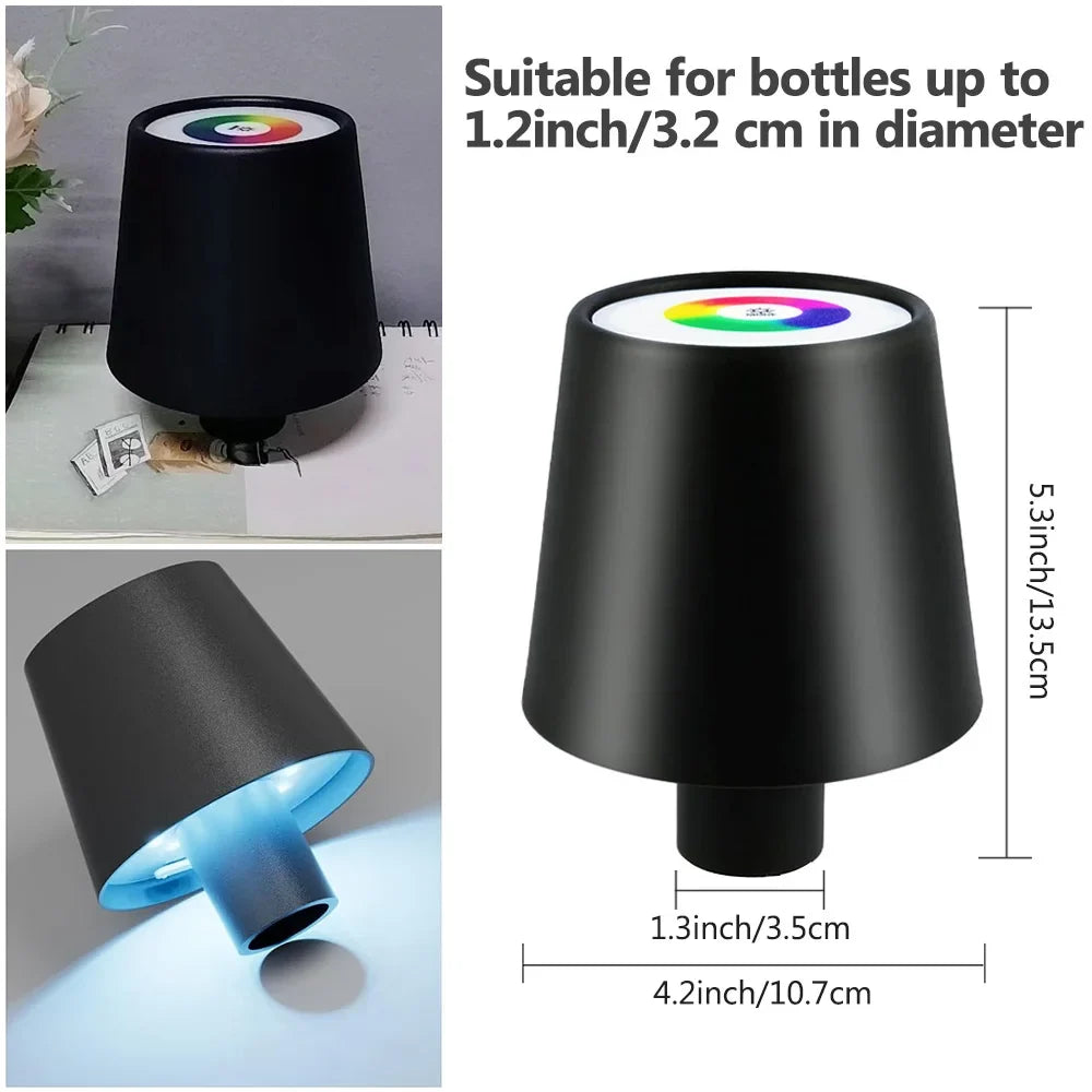 Lavisa rechargeable cordless LED bottle lamp mounted on a wine bottle (View 8)