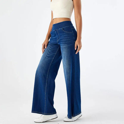 Lavisa - Pull On High Waisted Wide Leg Jeans