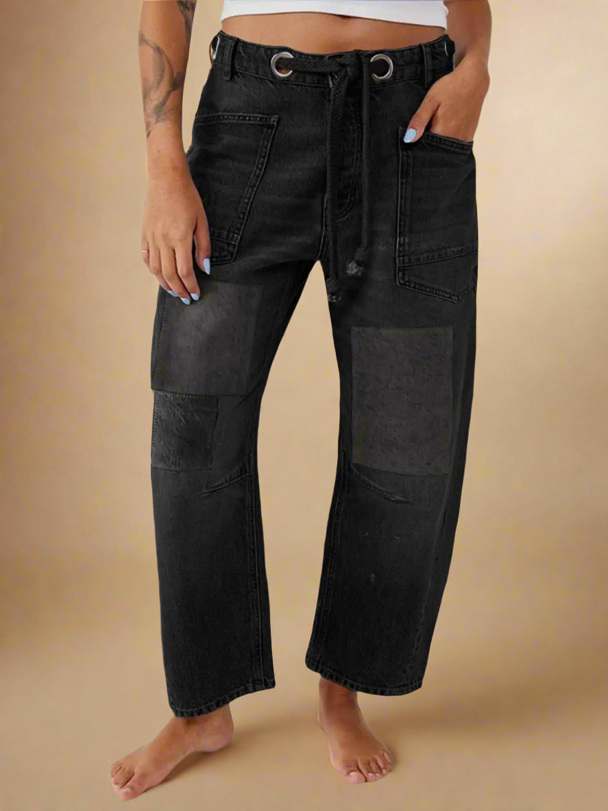 Lavisa - Relaxed Drawstring Cotton Utility Jeans