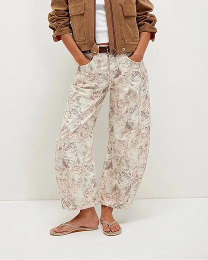 Lavisa - Florence Floral Tapestry Wide Leg Jeans