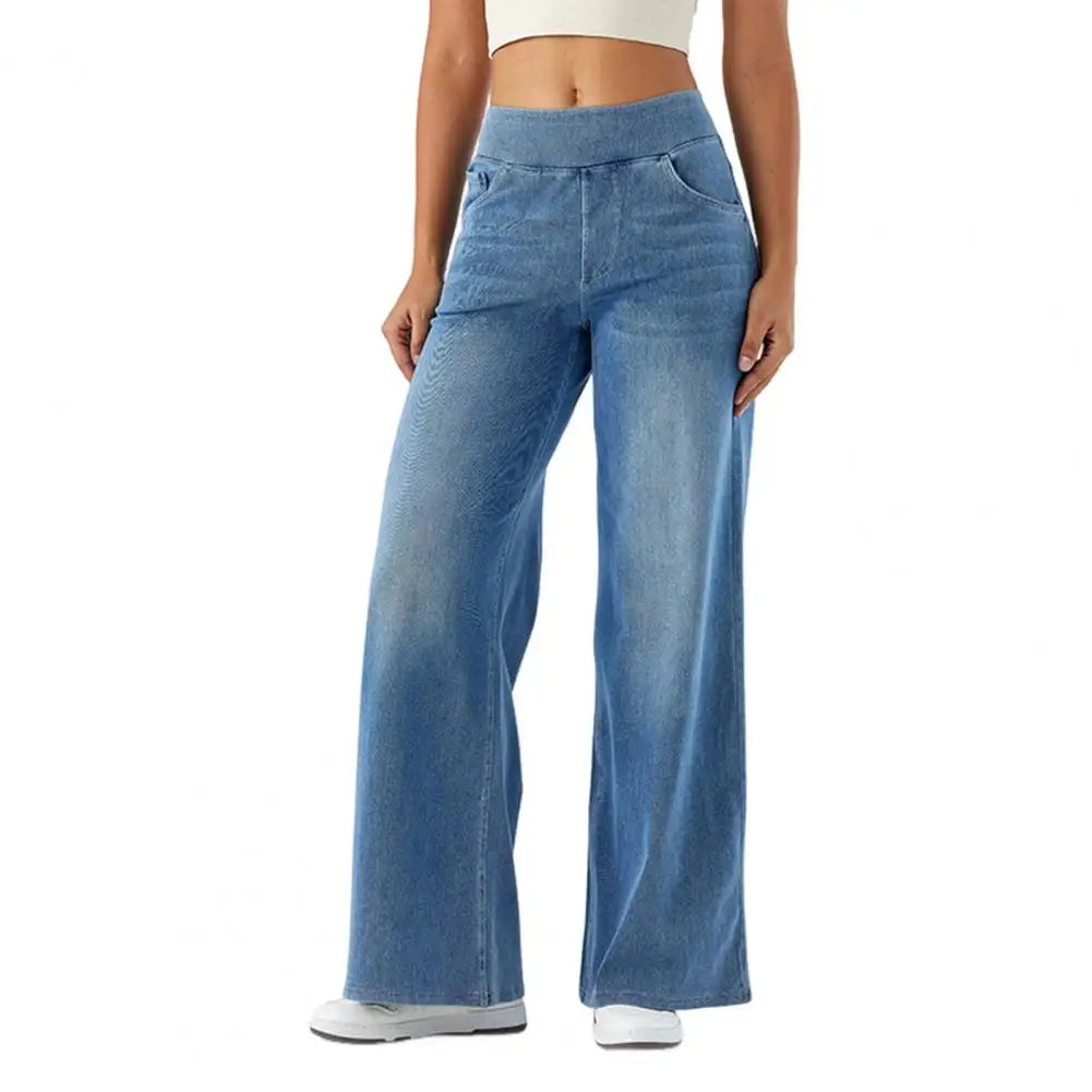 Lavisa - Pull On High Waisted Wide Leg Jeans