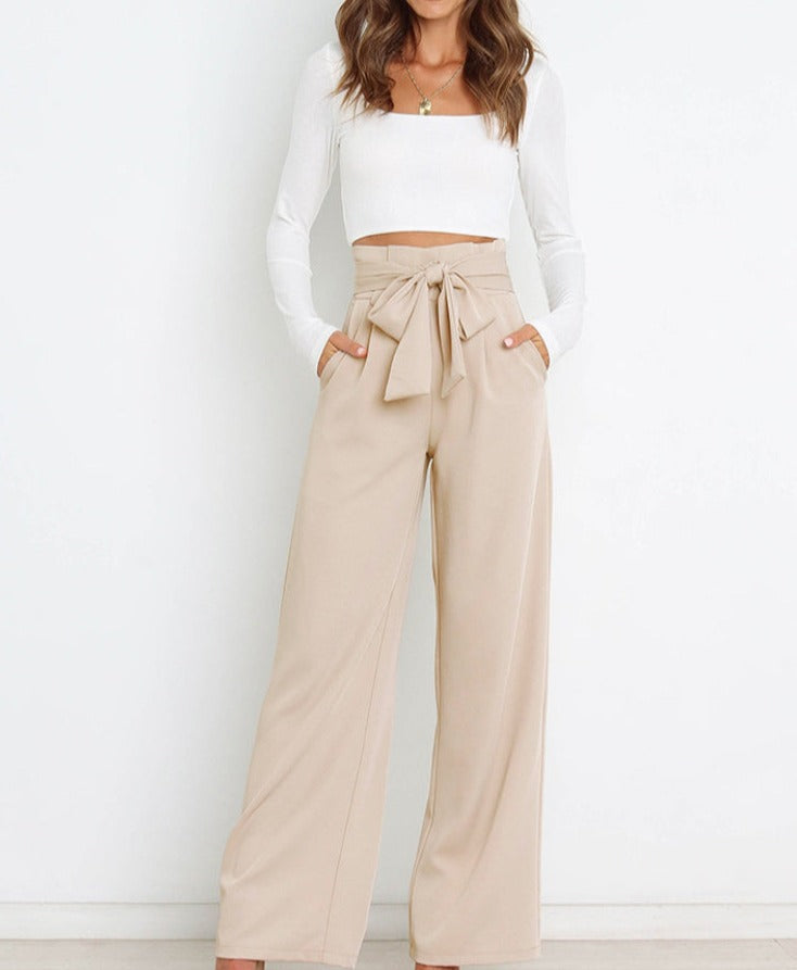 Lavisa - Women's High Waisted Wide Leg Trousers