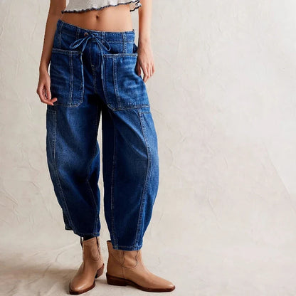 Lavisa - Relaxed Pull-On Cotton Denim Jeans