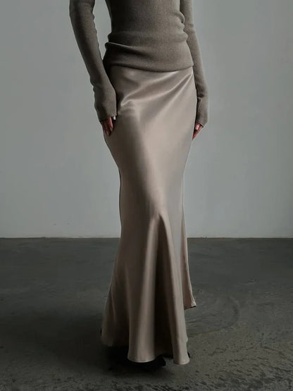 Lavisa - Satin Fishtail Maxi Skirt