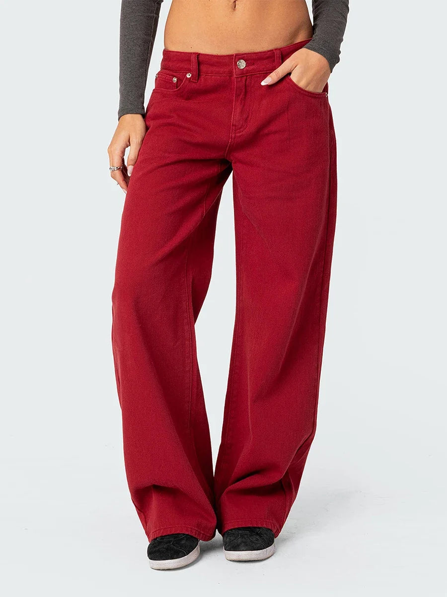 Lavisa - High Waisted Straight Leg Jeans