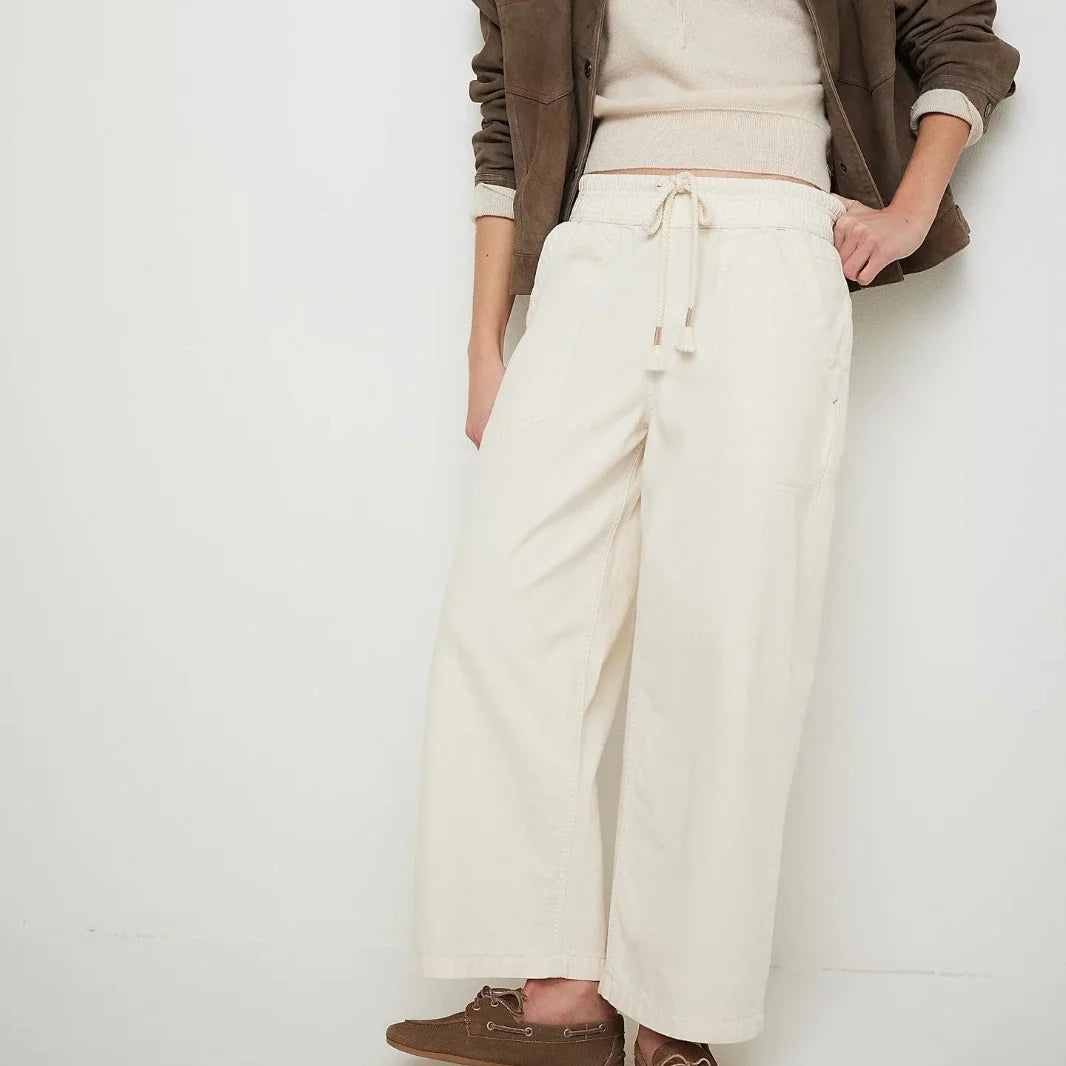 Lavisa - Relaxed Drawstring Denim Crop Jeans