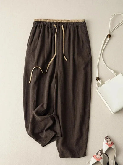 Lavisa - Chambray Linen Tapered Pants