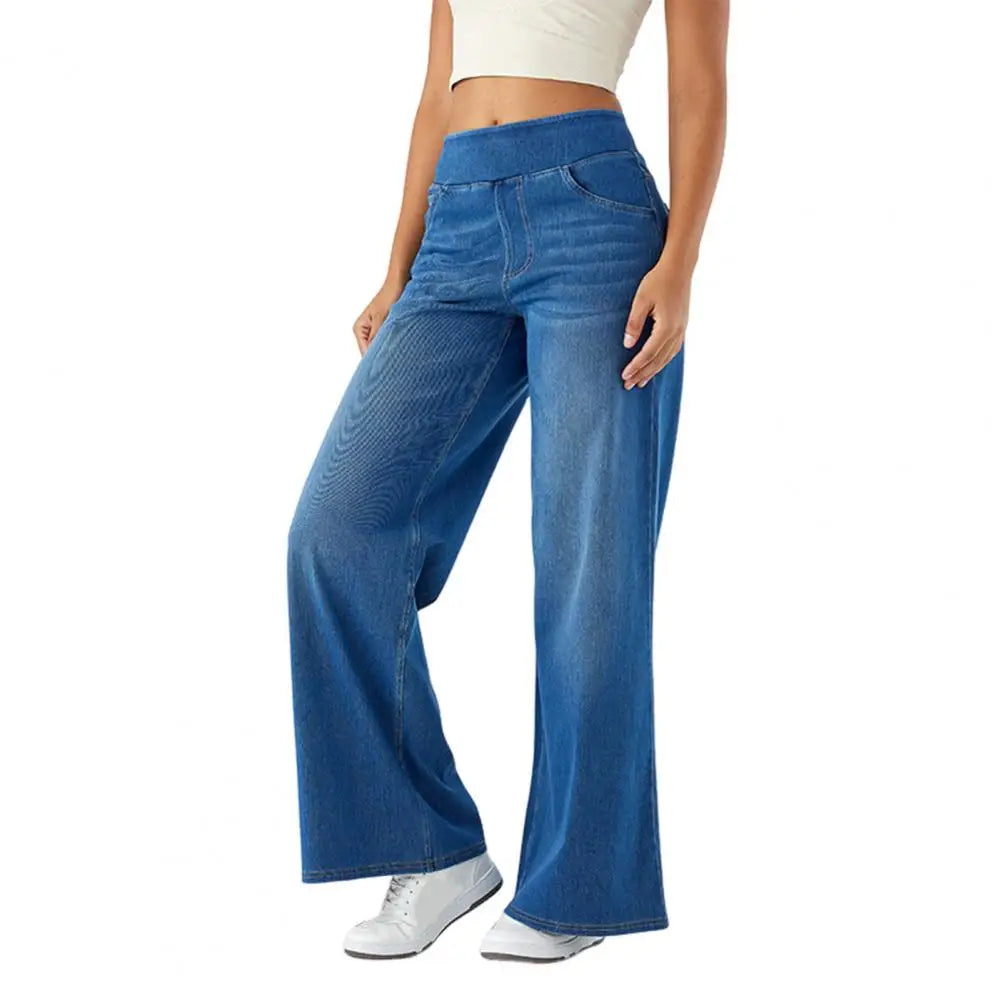 Lavisa - Pull On High Waisted Wide Leg Jeans