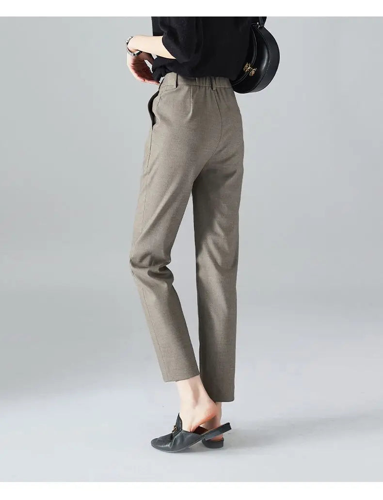 Lavisa - Slim Fit High-Waist Ankle Trousers