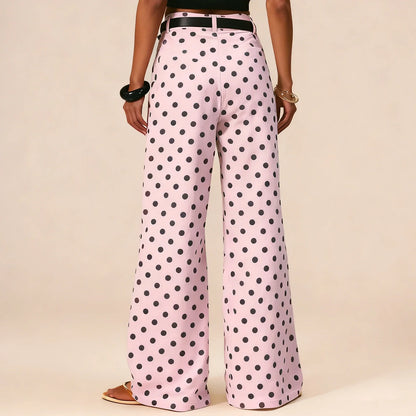 Lavisa - Polka Dot High Waisted Wide Leg Trousers
