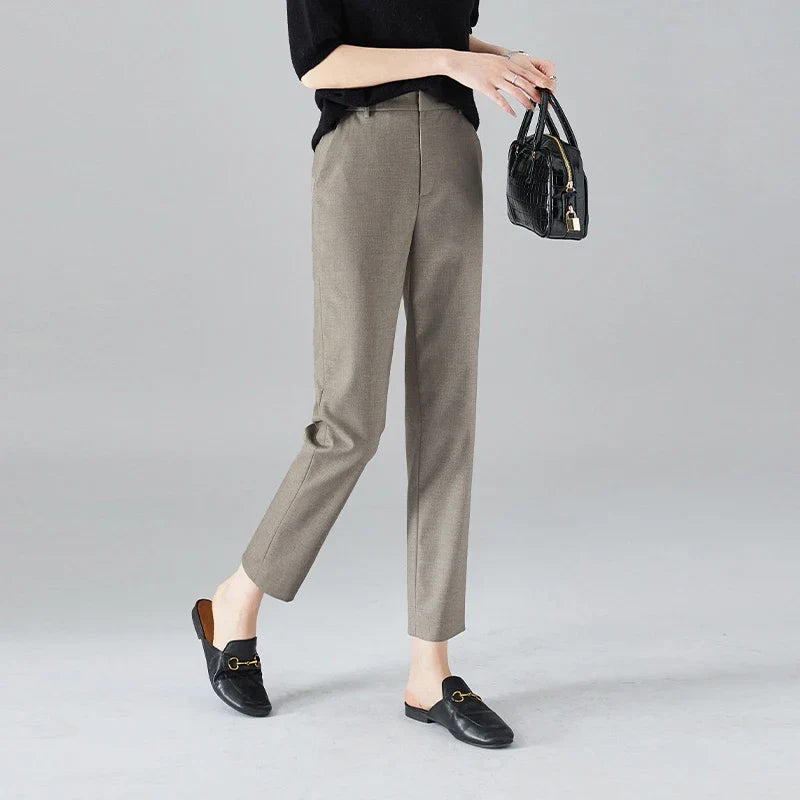 Lavisa - Slim Fit High-Waist Ankle Trousers