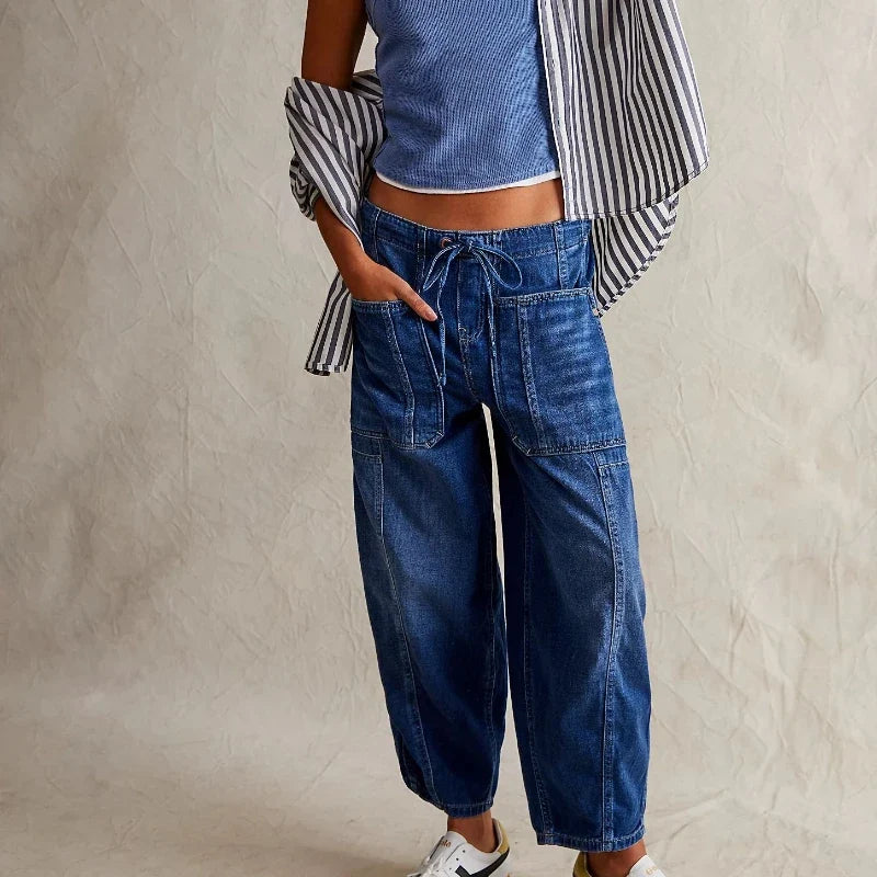 Lavisa - Relaxed Pull-On Cotton Denim Jeans