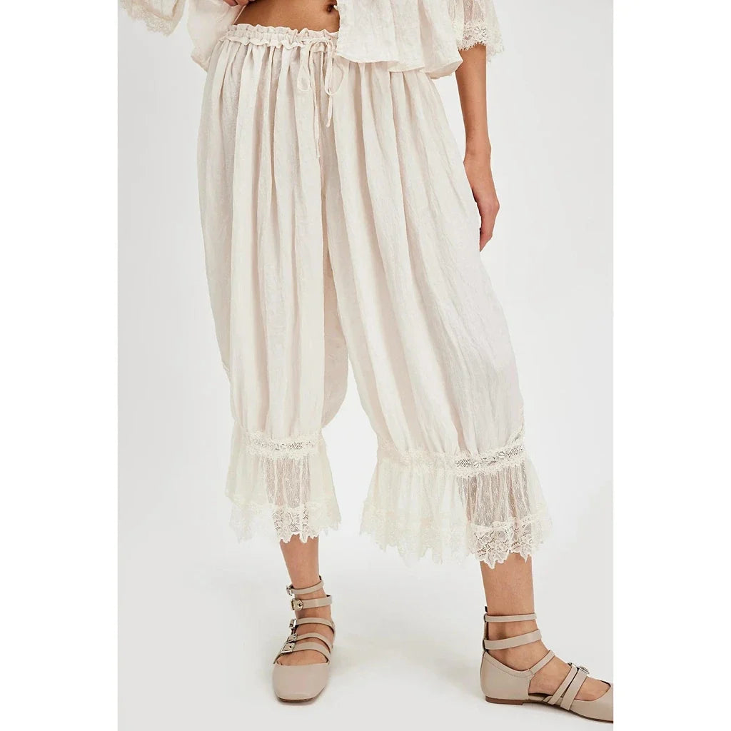 Lavisa - Vintage Lace Cuff Lantern Pants