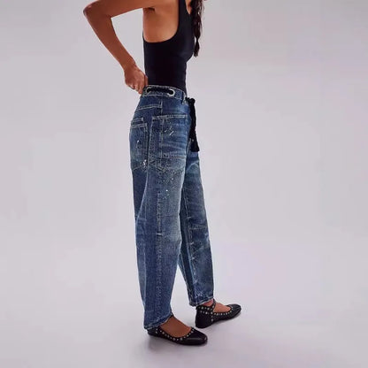 Lavisa - Relaxed Drawstring Cotton Utility Jeans