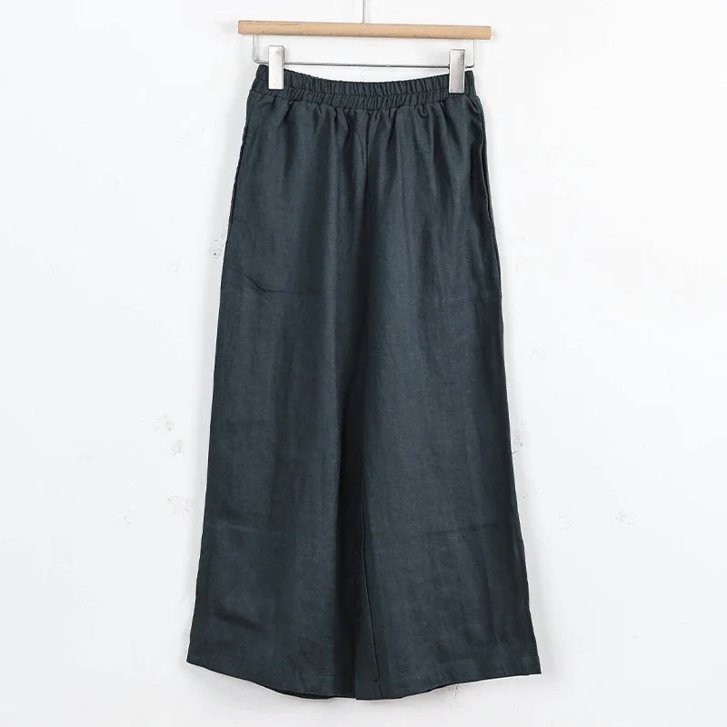 Lavisa - Cropped Wide Leg Linen Pants