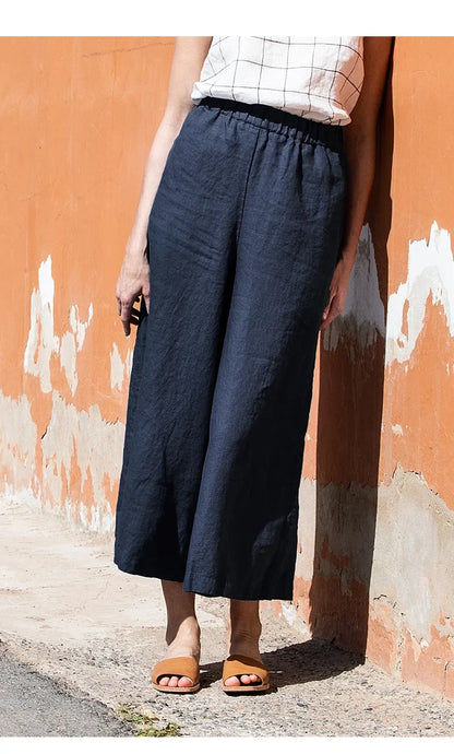 Lavisa - Cropped Wide Leg Linen Pants