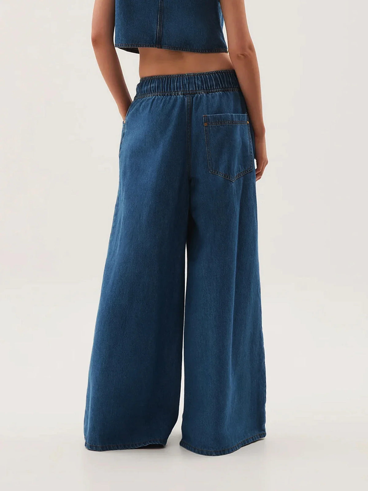 Lavisa - Monaco Drawstring Wide Leg Denim Jeans