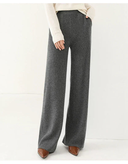 Lavisa - Women's Soft Knit Wide-Leg Pants