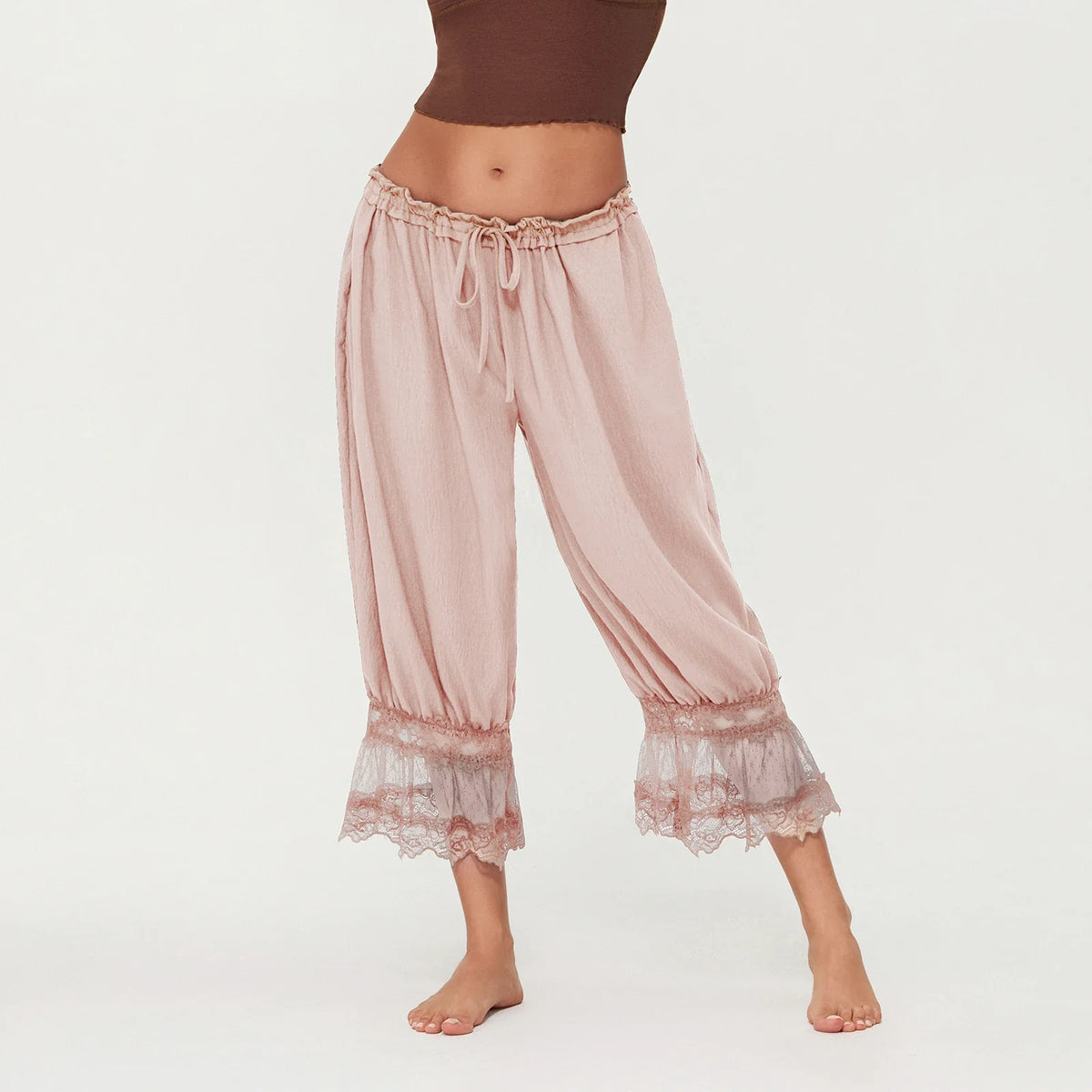 Lavisa - Vintage Lace Cuff Lantern Pants