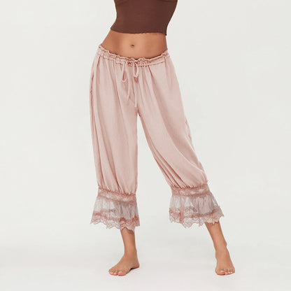 Lavisa - Vintage Lace Cuff Lantern Pants