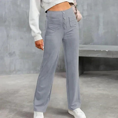 Lavisa - Women's High Waist Stretch Pull-On Pants - Casual Elastic Trousers
